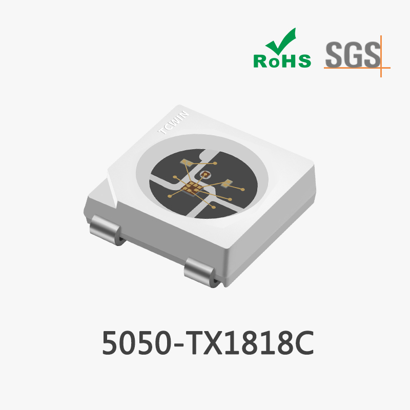 5050灯珠 幻彩 内置IC 12v 4脚 5050-TX1818C